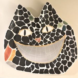 Halloween Mosaic Ceramic Smiley Cat Candy Snack Tray